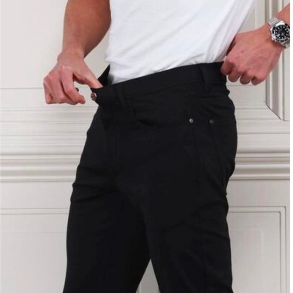 Collars & Co CEO Tech Mens Size 36 x 32 Black Stretch Pull On Pants - Picture 4 of 7